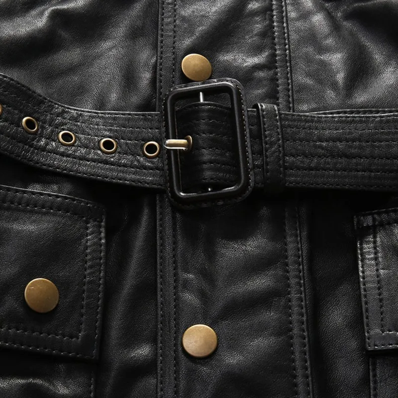 England Style Motorcycle Genuine Leather Medium Long Jacket Men Luxury Sashes Casual Sheepskin Coat Fashion Multi-pocket Outwear
England Style Motorcycle Genuine Leather Medium Long Jacket Men Luxury Sashes Casual Sheepskin Coat Fashion Multi-pocket Outwear