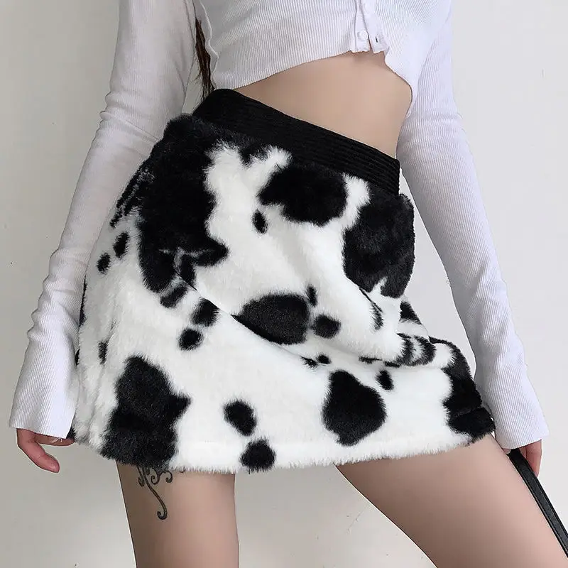 Adora Cow Black White Printed Women's A-line Skirts Trend Personality for Summer 2021 Slimming Casual Furry Skirt Young Girl 
Adora Cow Black White Printed Women's A-line Skirts Trend Personality for Summer 2021 Slimming Casual Furry Skirt Young Girl