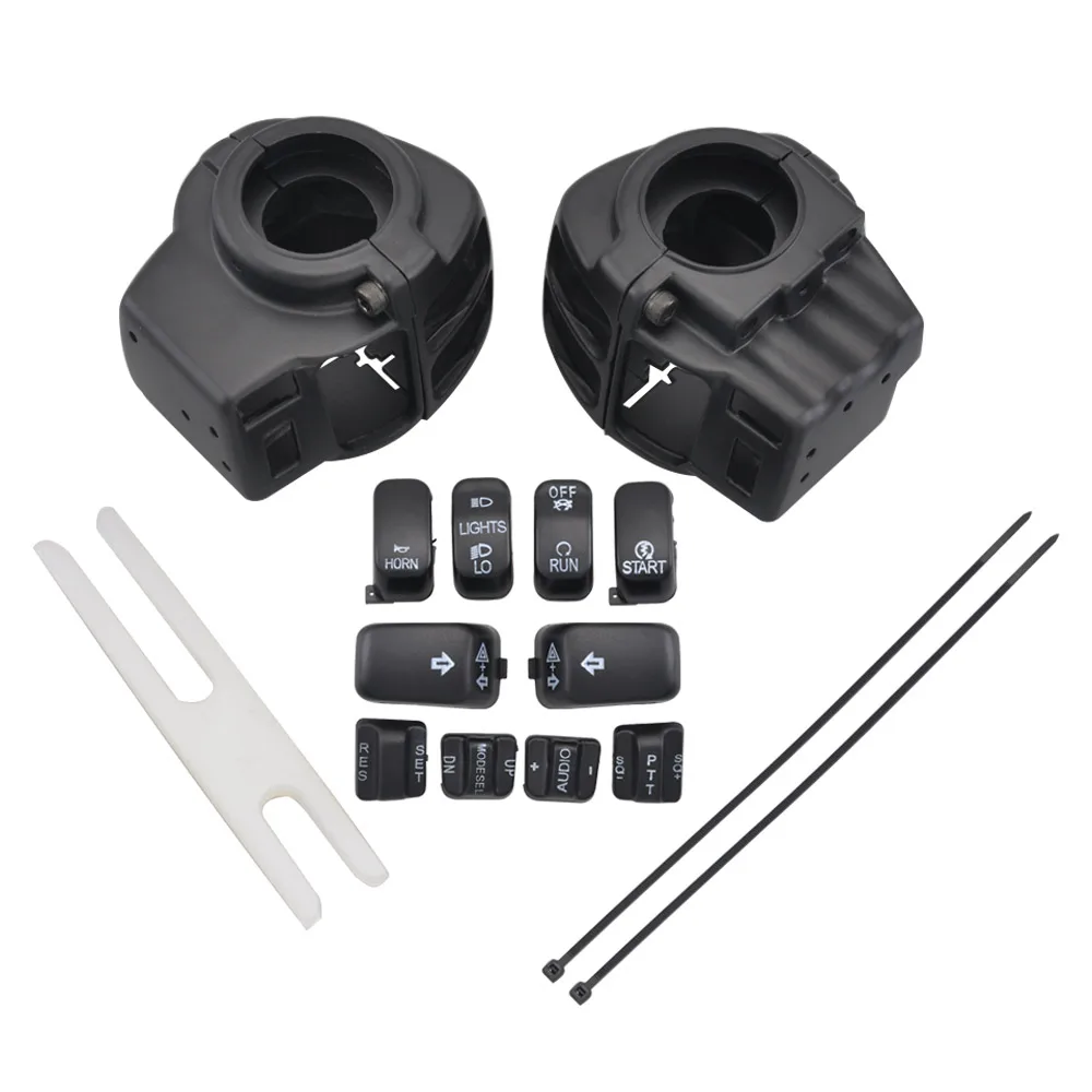 For Harley Glide FLHTCU FLHTK FLTR FLTRU FLHRC FLHR 96-13 Handlebar Control Accessories Black Switch Housings Switch Caps Kit
For Harley Glide FLHTCU FLHTK FLTR FLTRU FLHRC FLHR 96-13 Handlebar Control Accessories Black Switch Housings Switch Caps Kit