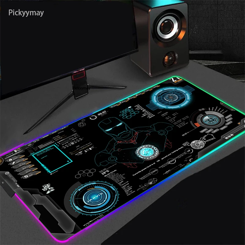 Iron Man Mouse Pad RGB Computer Keyboard Gaming LED Mousepad Backlit Mat PC Table Carpet Gamer Mause Mat Desk Protector Mats
Iron Man Mouse Pad RGB Computer Keyboard Gaming LED Mousepad Backlit Mat PC Table Carpet Gamer Mause Mat Desk Protector Mats