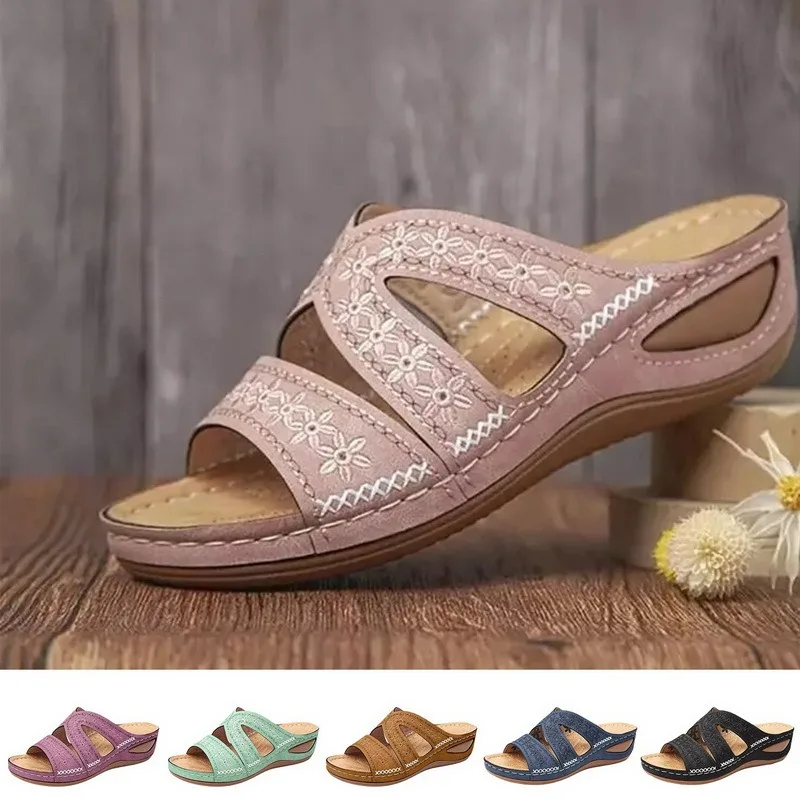 New Women Summer Orthopedic Sandals Women Car Line Slides Open Toe Sandals Breathable Leather Casual Female Platform Retro Shoes
New Women Summer Orthopedic Sandals Women Car Line Slides Open Toe Sandals Breathable Leather Casual Female Platform Retro Shoes