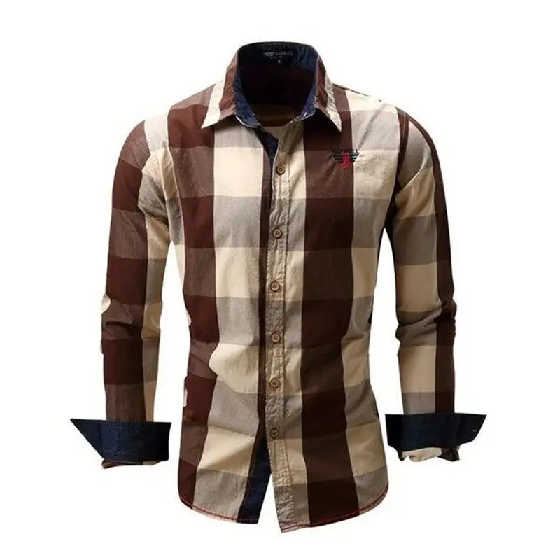 Casual Shirts for Men Slim Cotton Yarn Dyed Plaid Cowboy Shirt Single Breasted Full Sleeve Business Shirt for Man Clothing 
Casual Shirts for Men Slim Cotton Yarn Dyed Plaid Cowboy Shirt Single Breasted Full Sleeve Business Shirt for Man Clothing
