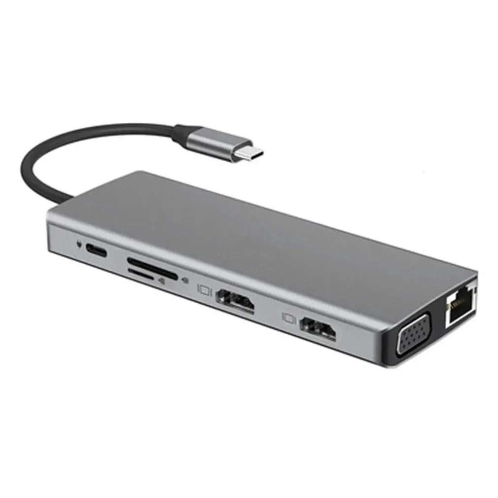 USB C Hub for Macbook Pro 4K Type C Hub Dual HDMI-compatib DP VGA Gigabit USB 3.0 RJ45 TF Cards Reader12 in 1 Adapter
USB C Hub for Macbook Pro 4K Type C Hub Dual HDMI-compatib DP VGA Gigabit USB 3.0 RJ45 TF Cards Reader12 in 1 Adapter