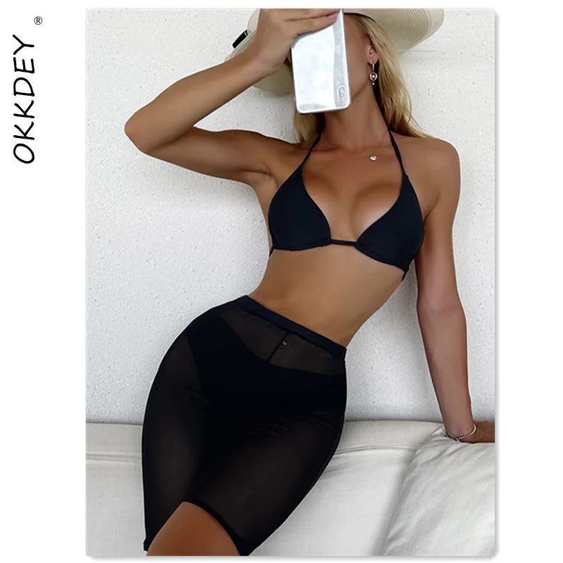 Sexy Halter Bikinis Three Piece Swimsuit Women 2021 Push Up Swimwears Solid Bathing Suits Mesh Cover Up Shorts Beach Wear New
Sexy Halter Bikinis Three Piece Swimsuit Women 2021 Push Up Swimwears Solid Bathing Suits Mesh Cover Up Shorts Beach Wear New