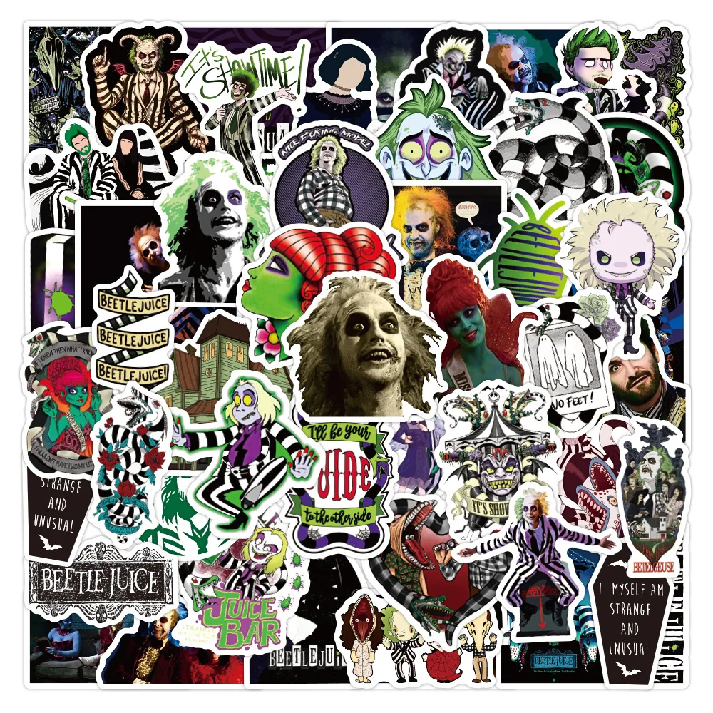 50Pcs Beetlejuice Stickers Tim Burton Stickers Graffiti Stickers for DIY Luggage Laptop Skateboard Motorcycle Bicycle Stickers
50Pcs Beetlejuice Stickers Tim Burton Stickers Graffiti Stickers for DIY Luggage Laptop Skateboard Motorcycle Bicycle Stickers