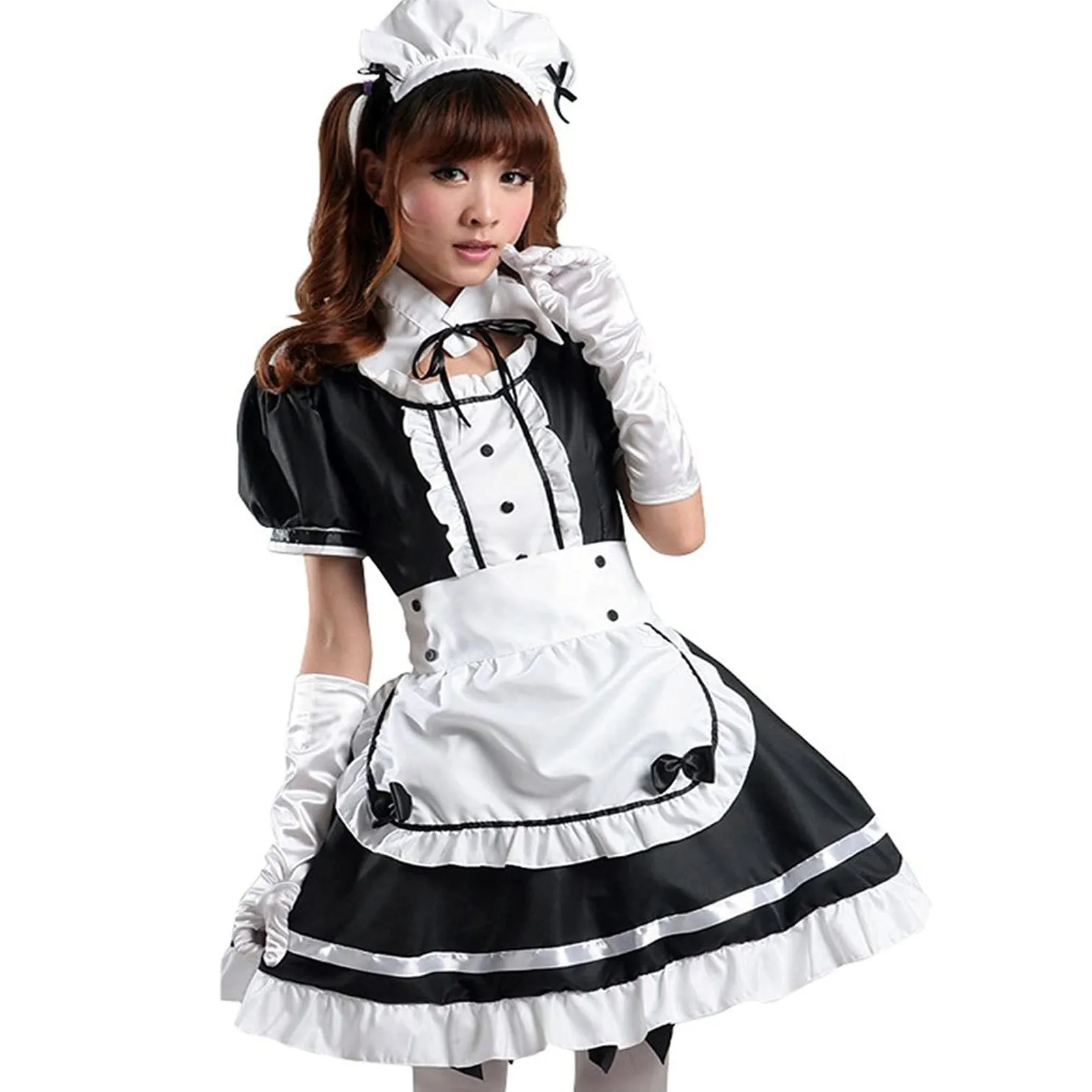 Women Maid Outfit Anime Long Dress Black and White Apron Fake Collar Bowknot Dress Lolita Dresses Maid Lingerie Cosplay Costume
Women Maid Outfit Anime Long Dress Black and White Apron Fake Collar Bowknot Dress Lolita Dresses Maid Lingerie Cosplay Costume