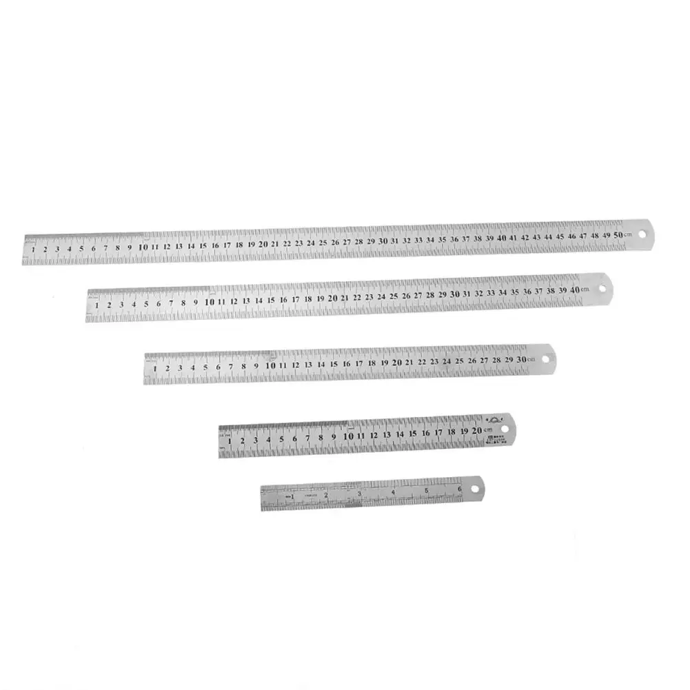Double Sided Measuring Ruler Stainless Steel Metal Scale Learning Office Stationery Drafting Supplies Measuring Hand Tools
Double Sided Measuring Ruler Stainless Steel Metal Scale Learning Office Stationery Drafting Supplies Measuring Hand Tools