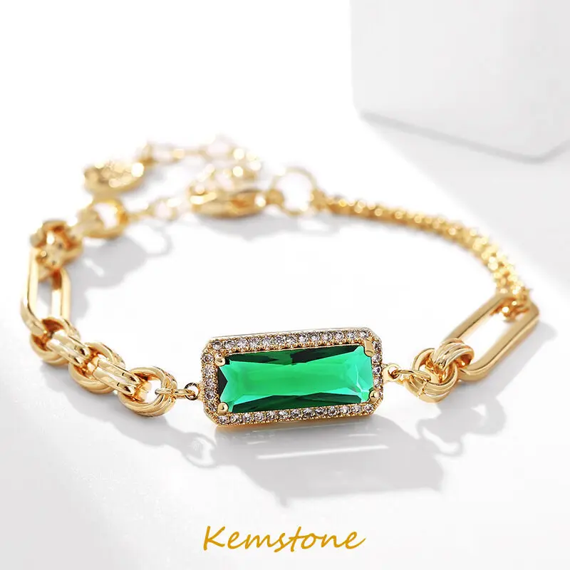 Kemstone Charm Bracelet Chain Square Green Crystal Line Light Luxury Jewelry for Women's Jewelry Gifts
Kemstone Charm Bracelet Chain Square Green Crystal Line Light Luxury Jewelry for Women's Jewelry Gifts