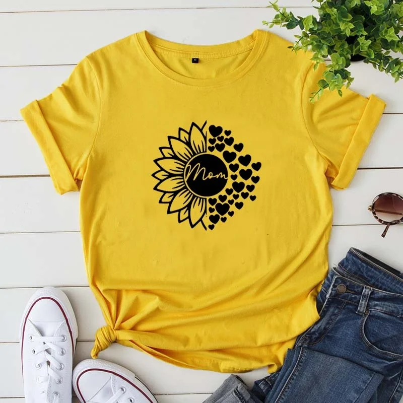 Sunflower Mom Inspirational Graphic Tee - New Women T Shirt Cool Letters Printed Short Sleeve Tee Tops jy452
Sunflower Mom Inspirational Graphic Tee - New Women T Shirt Cool Letters Printed Short Sleeve Tee Tops jy452