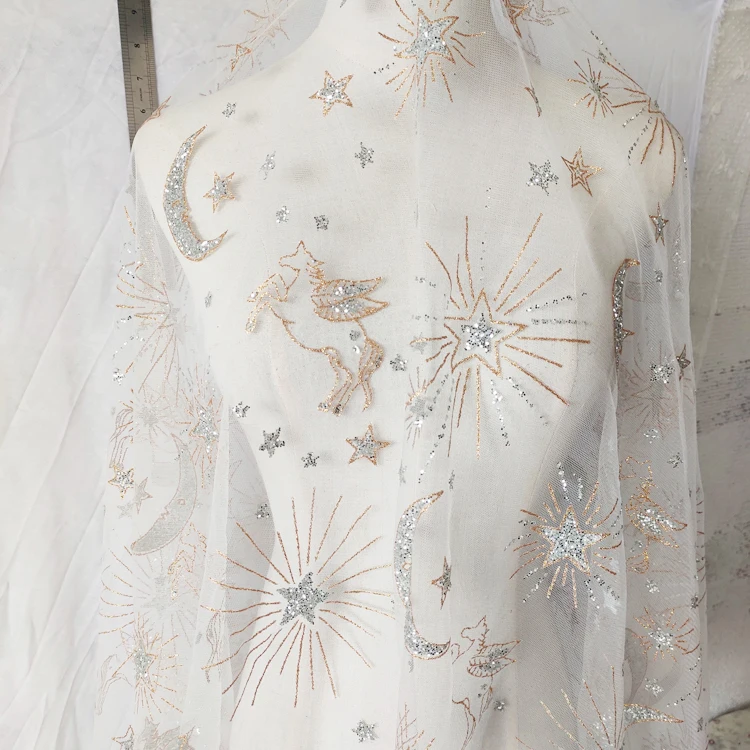 White Net Yarn Hot Drilling Horse Moon Hot Gold Silver Powder Lace Fabric For Dress Wedding Accessories
White Net Yarn Hot Drilling Horse Moon Hot Gold Silver Powder Lace Fabric For Dress Wedding Accessories