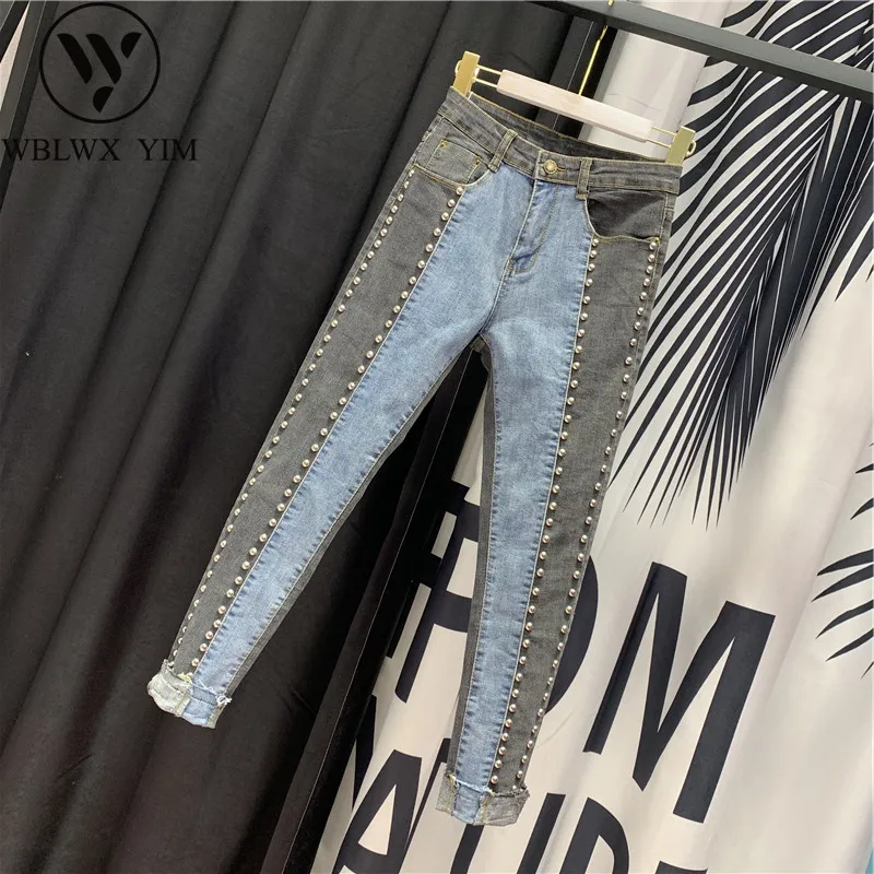 Autumn Patchwork Denim Pencil Women Pants Fashion Rivet Jeans Washed High waist Jeans Female Loose Jeans Casual Long Trousers
Autumn Patchwork Denim Pencil Women Pants Fashion Rivet Jeans Washed High waist Jeans Female Loose Jeans Casual Long Trousers