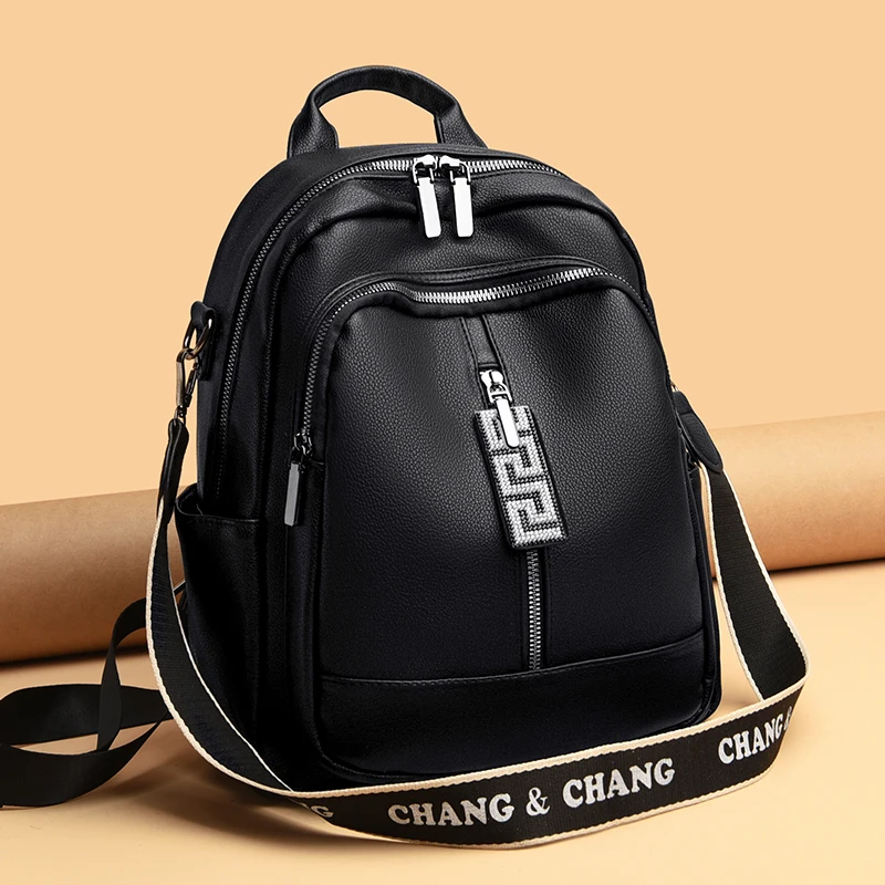 Classic Black Women Backpack Luxury Soft Leather School Book Bags for Teenage Girl Multifunction Back Pack Female Travel Backbag
Classic Black Women Backpack Luxury Soft Leather School Book Bags for Teenage Girl Multifunction Back Pack Female Travel Backbag