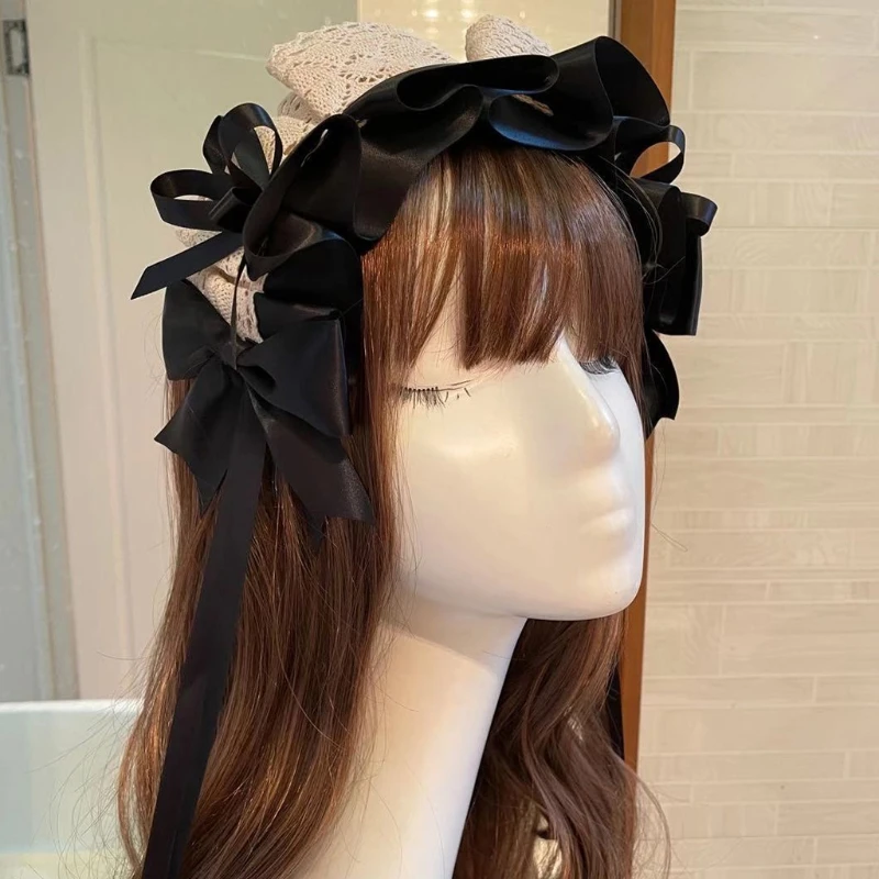 Lolita Maid Retro Ruffled Lace Headband Sweet Satin Ribbon Bowknot Tassel Hairband Vintage Cosplay Party Tiara Hair
Lolita Maid Retro Ruffled Lace Headband Sweet Satin Ribbon Bowknot Tassel Hairband Vintage Cosplay Party Tiara Hair
