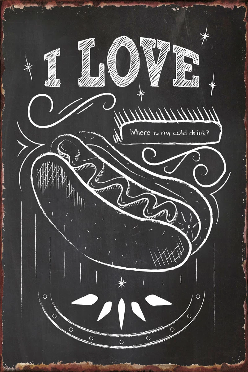 I Love Hot Dog Retro Vintage Metal Sign Tin Sign Tin Plates Wall Decor Room Decoration For Art Club Man Cave Cafe Pub Home
I Love Hot Dog Retro Vintage Metal Sign Tin Sign Tin Plates Wall Decor Room Decoration For Art Club Man Cave Cafe Pub Home