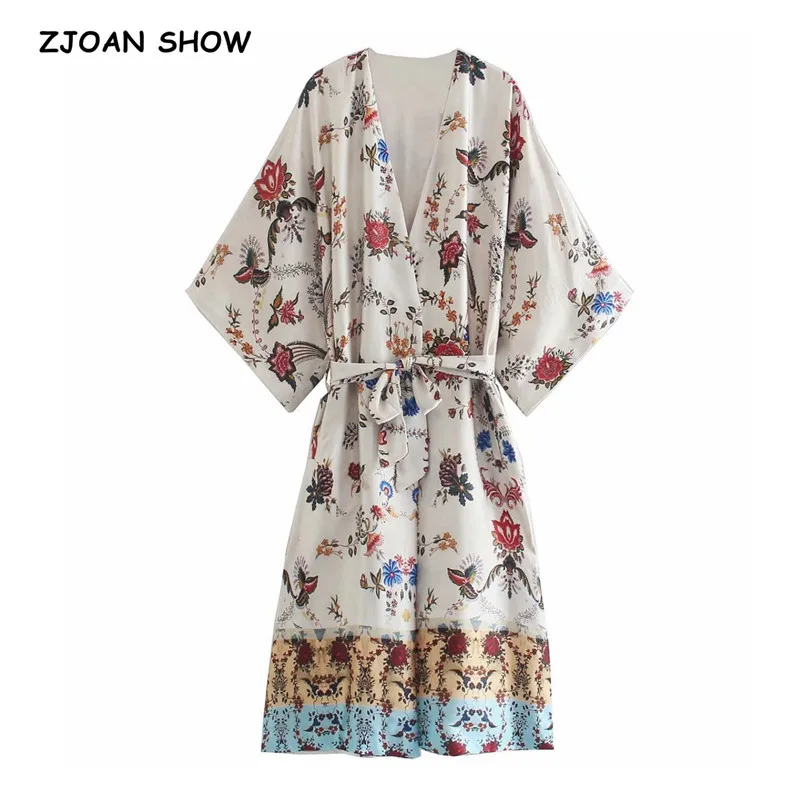 2021 BOHO Cream Colored Flower Print Long Kimono Shirt Hippie Women Bandage Tie Bow Sashes Cardigan Loose Blouse Tops Holiday
2021 BOHO Cream Colored Flower Print Long Kimono Shirt Hippie Women Bandage Tie Bow Sashes Cardigan Loose Blouse Tops Holiday