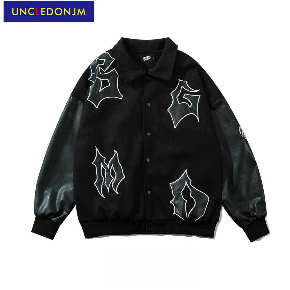 UNCLEDONJM Colour Block leather jacket streetwear fashion jacket men korean style men couple clothes street wear outerwear
UNCLEDONJM Colour Block leather jacket streetwear fashion jacket men korean style men couple clothes street wear outerwear