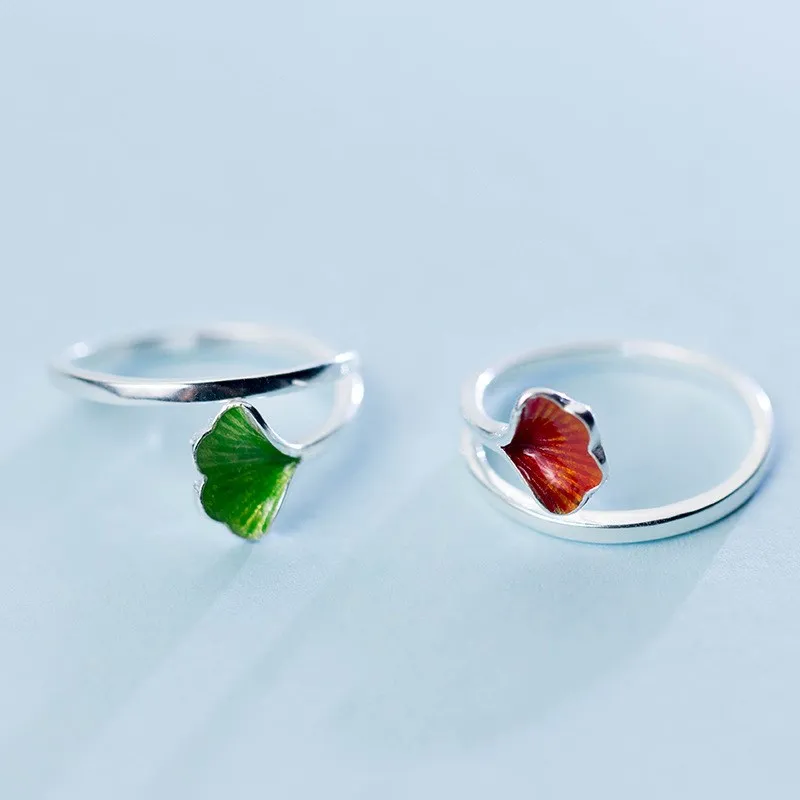 100% Girls 925 Sterling Silver Green Red Ginkgo Leaf Shape Wedding Band Statement Adjustable Open Finger Rings for Women
100% Girls 925 Sterling Silver Green Red Ginkgo Leaf Shape Wedding Band Statement Adjustable Open Finger Rings for Women