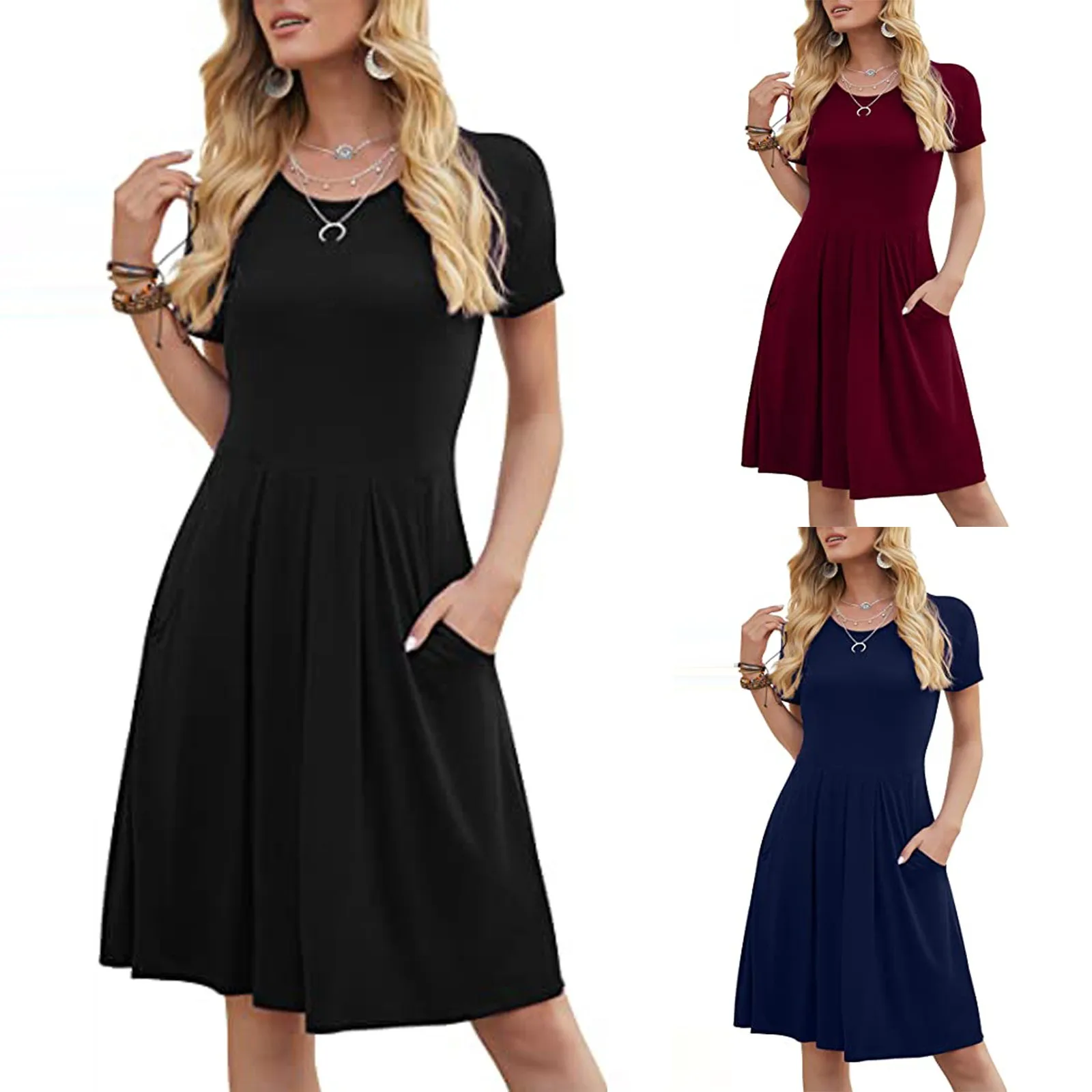 Summer Solid Color Ladies Dress Oversize Loose Casual O Neck Pocket Dresses лае енское линное New Womens Short Sleeve Dress
Summer Solid Color Ladies Dress Oversize Loose Casual O Neck Pocket Dresses лае енское линное New Womens Short Sleeve Dress