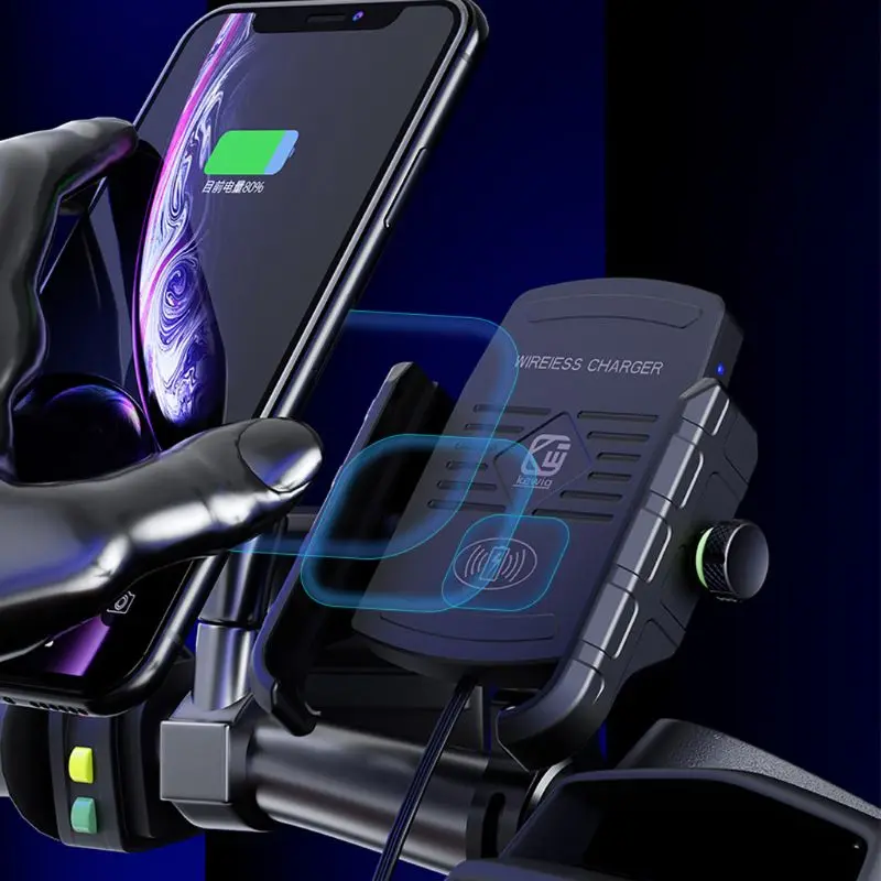 12V Phone Qi Fast Charging Wireless Charger Motorcycle Bracket Holder Waterproof Mount Stand for iPhone Samsung Huawei Xiaomi | Мобильные