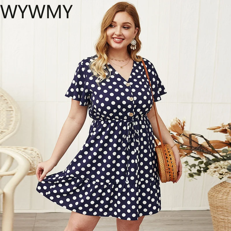 WYWMY Ladies Dot Print Ruffles Sashes A Line Dress Women Fashion Back Keyhole V Neck ShortSleeves Mini 2021 Summer Dresses
WYWMY Ladies Dot Print Ruffles Sashes A Line Dress Women Fashion Back Keyhole V Neck ShortSleeves Mini 2021 Summer Dresses