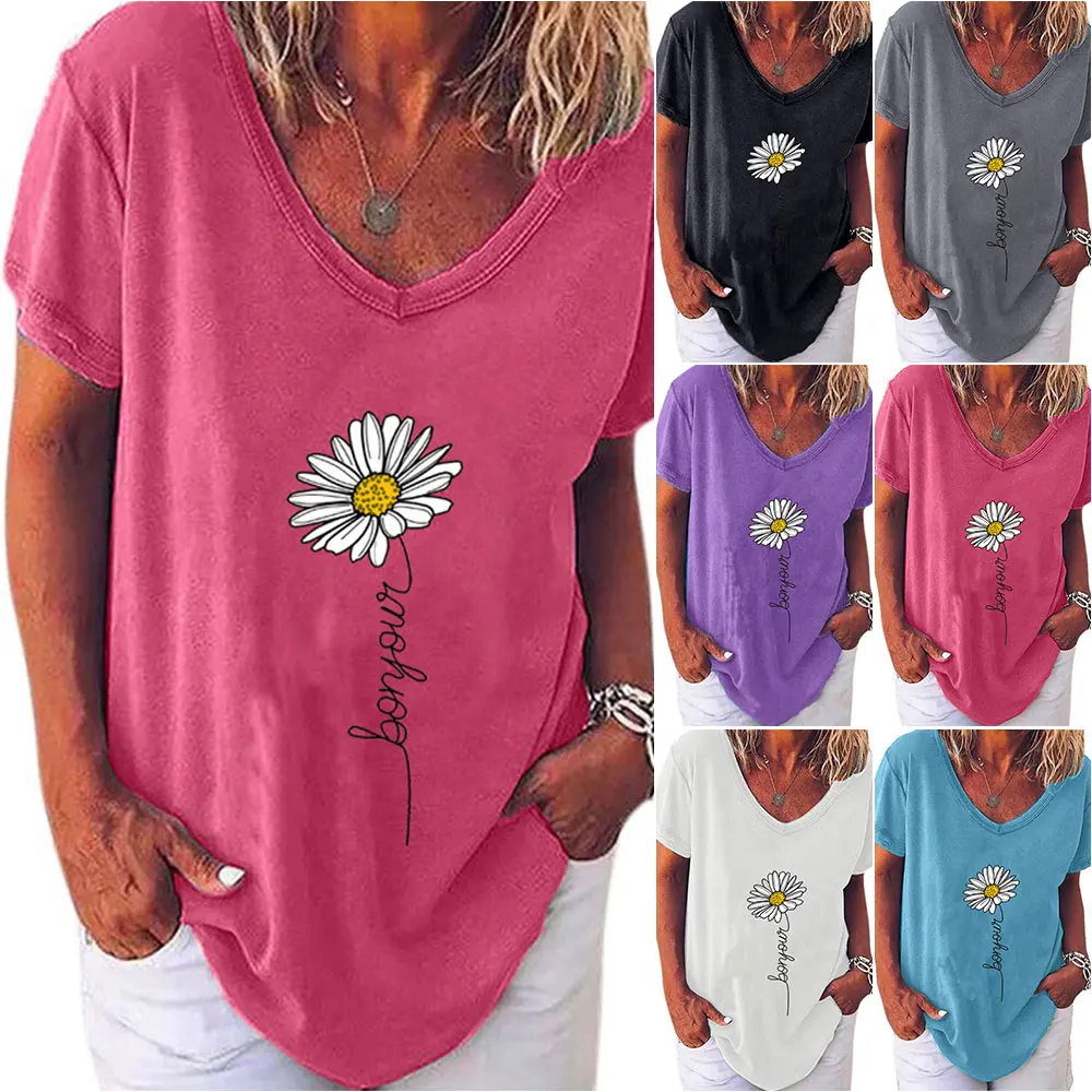 VICABO Women New Daisy Floral Print Short Sleeve T-Shirt Summer V-Neck Tees Oversize Tee Casual Harajuku Tops Plus Size
VICABO Women New Daisy Floral Print Short Sleeve T-Shirt Summer V-Neck Tees Oversize Tee Casual Harajuku Tops Plus Size