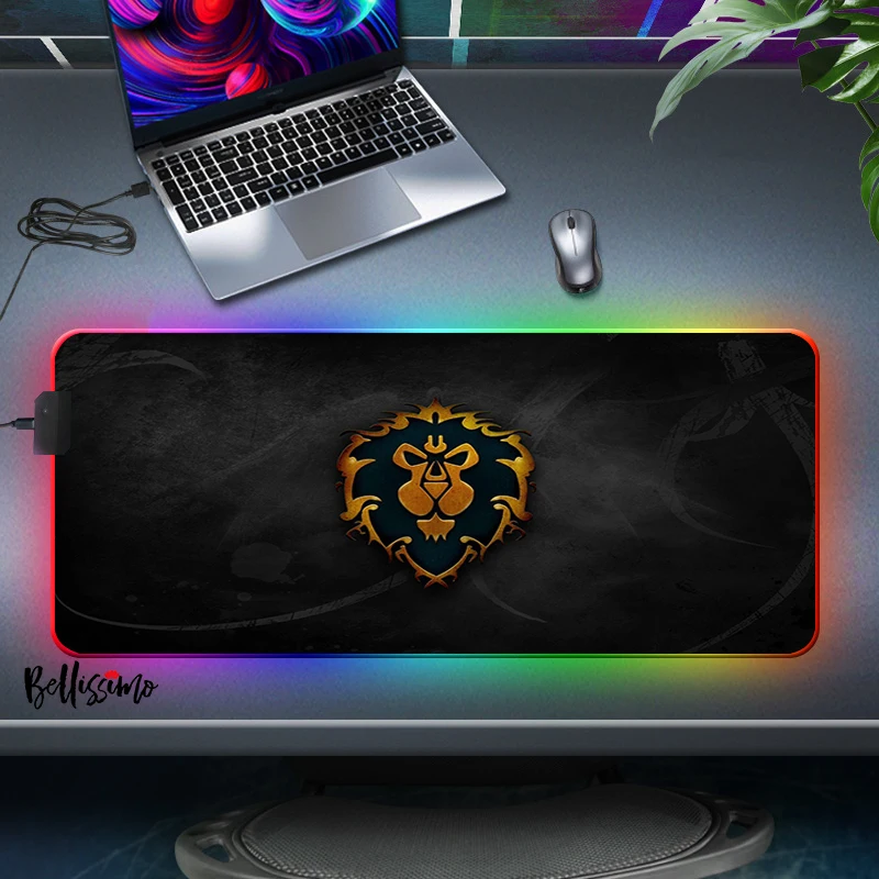 WOW RGB Led Mouse Pad Backlit Mat Gamer Gaming Accessories Mousepad Keyboard Mouse Computer with Cable for World of Warcraft
WOW RGB Led Mouse Pad Backlit Mat Gamer Gaming Accessories Mousepad Keyboard Mouse Computer with Cable for World of Warcraft
