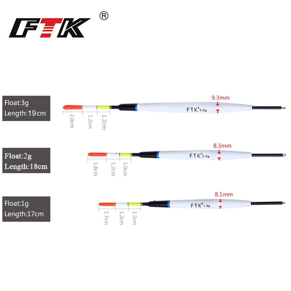 FTK Barguzinsky Fir 5Pcs/Lot Bobber Fishing Float Length 17cm/20.5cm 1G 3G For Carp Tackle Accessories | Спорт и развлечения