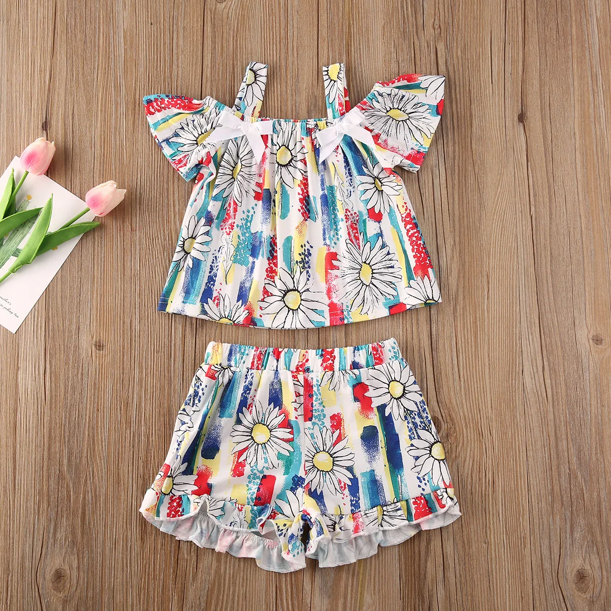 18M-6Y Toddler Baby Kid Girls Clothes Set Flower Ruffles T shirts Shorts Outfits Children Costumes
18M-6Y Toddler Baby Kid Girls Clothes Set Flower Ruffles T shirts Shorts Outfits Children Costumes