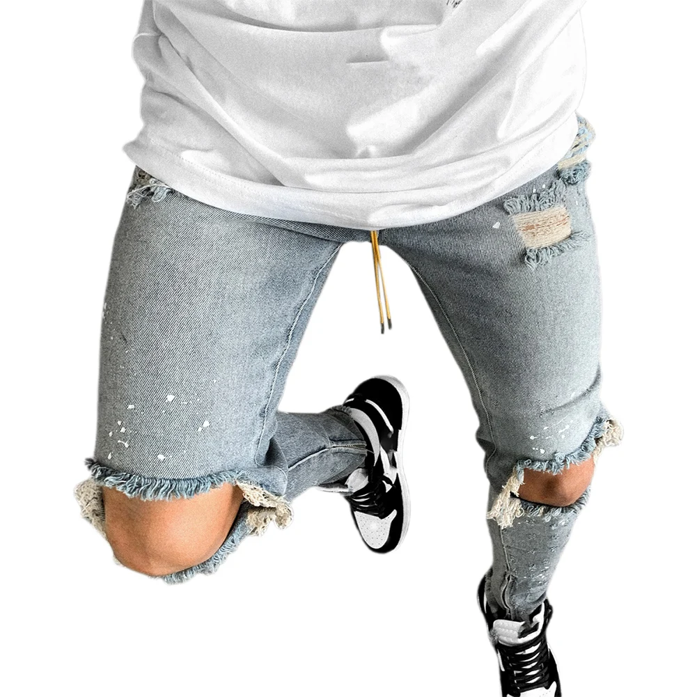 Mens Korean Slim Fit Jeans Fashion Ripped White Paint Dot Mid-waist Stretch Feet Denim Long Pants
Mens Korean Slim Fit Jeans Fashion Ripped White Paint Dot Mid-waist Stretch Feet Denim Long Pants