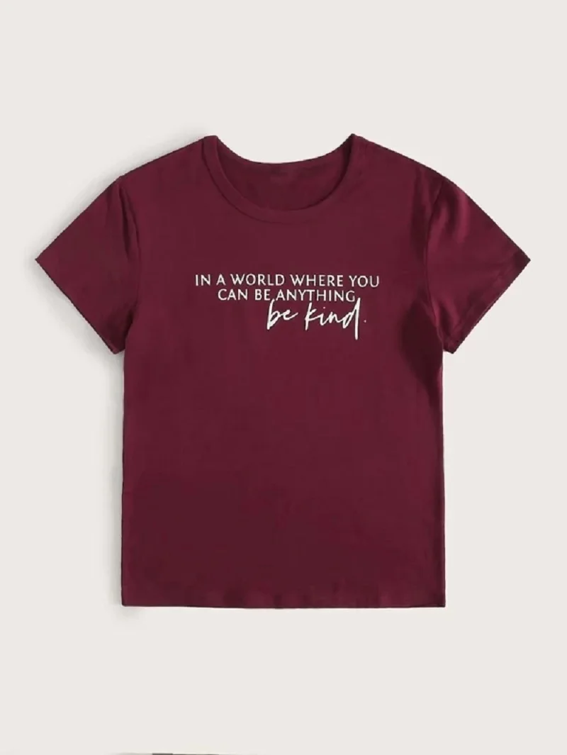 In a world where you can be anything be kind Letter Printed Summer Fashion Quote T-Shirt Funny Harajuku Hipster unisex Women Tee
In a world where you can be anything be kind Letter Printed Summer Fashion Quote T-Shirt Funny Harajuku Hipster unisex Women Tee
