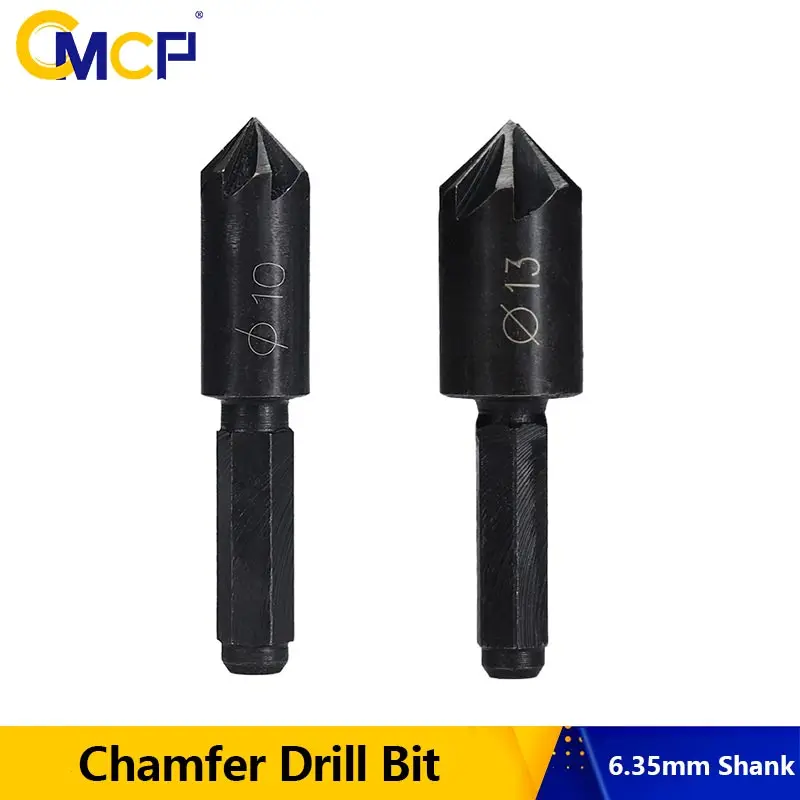 CMCP 2pcs Chamfer Drill Bits Hex Shank HCS Drilling Bit 10/13mm Countersink Drill Bit For Wood Hole Drill 7 Flute Chamfer Cutter
CMCP 2pcs Chamfer Drill Bits Hex Shank HCS Drilling Bit 10/13mm Countersink Drill Bit For Wood Hole Drill 7 Flute Chamfer Cutter