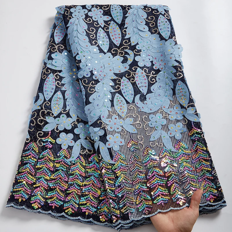 Newest Mesh Wax Sequins Lace Fabric Sky Blue African Wax Fabrics Lace With Sequins Embroidery Ankara Wax Fabric For Dress Y2596
Newest Mesh Wax Sequins Lace Fabric Sky Blue African Wax Fabrics Lace With Sequins Embroidery Ankara Wax Fabric For Dress Y2596