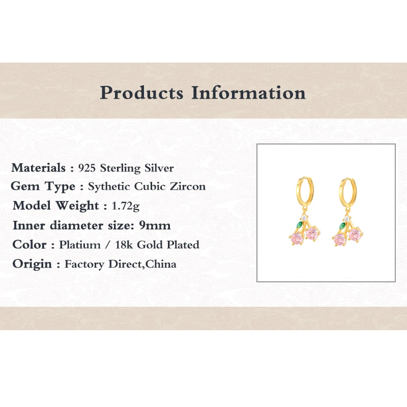 

Romad Huggie Earrings For Women 925 Sterling Silver Earings Tropical Fruit Piercing Fine Jewelry 2021 Trend Pendientes Plata X5