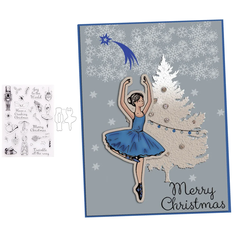 Merry Christmas Dancer Metal Cutting Dies and Clear Stamps for DIY Scrapbooking Stencils Crafts Card Make Album Sheet Decor
Merry Christmas Dancer Metal Cutting Dies and Clear Stamps for DIY Scrapbooking Stencils Crafts Card Make Album Sheet Decor