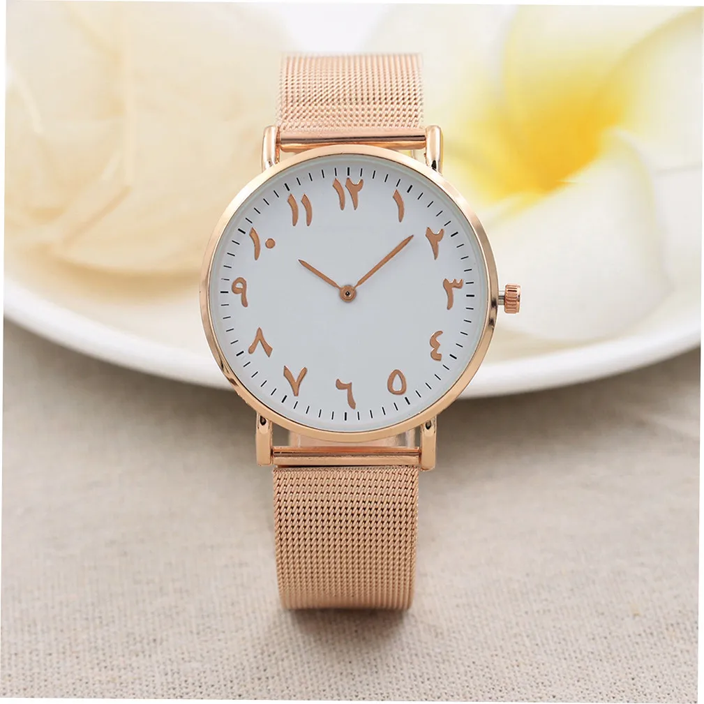 

Men Women Watches Classic Ancient Arabic Numerals Stainless Steel Mesh Golden Silver Watch Couple Watches Relogio Feminino