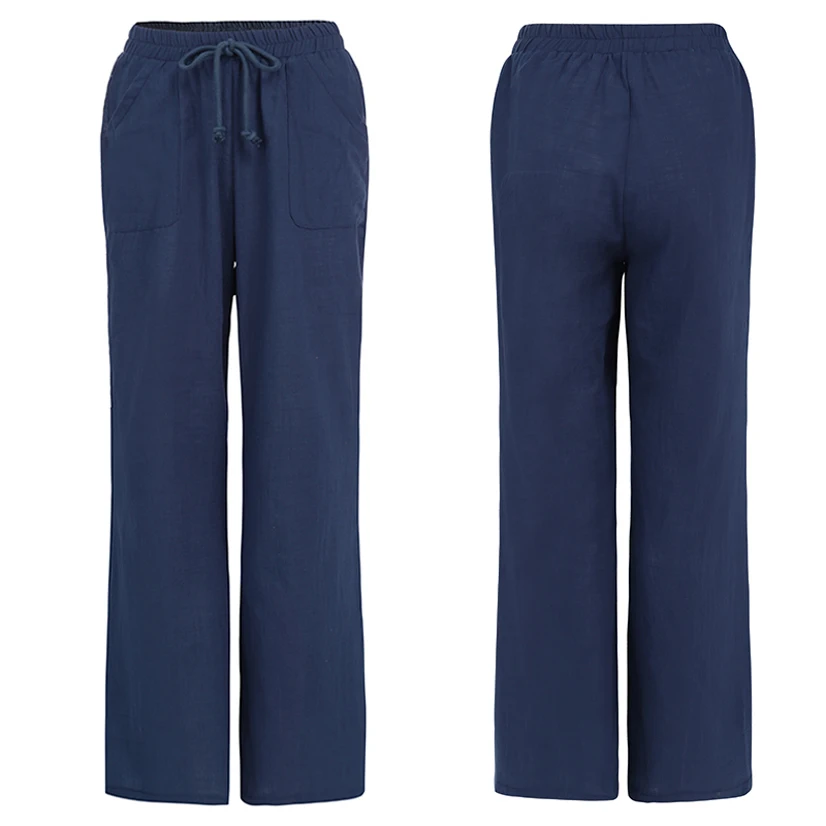 Women's Wide Leg Trousers Breathable Cotton Linen Oversize Pant Ladies Flare Pants Plus Size Woman Clothing Korean Style 
Women's Wide Leg Trousers Breathable Cotton Linen Oversize Pant Ladies Flare Pants Plus Size Woman Clothing Korean Style