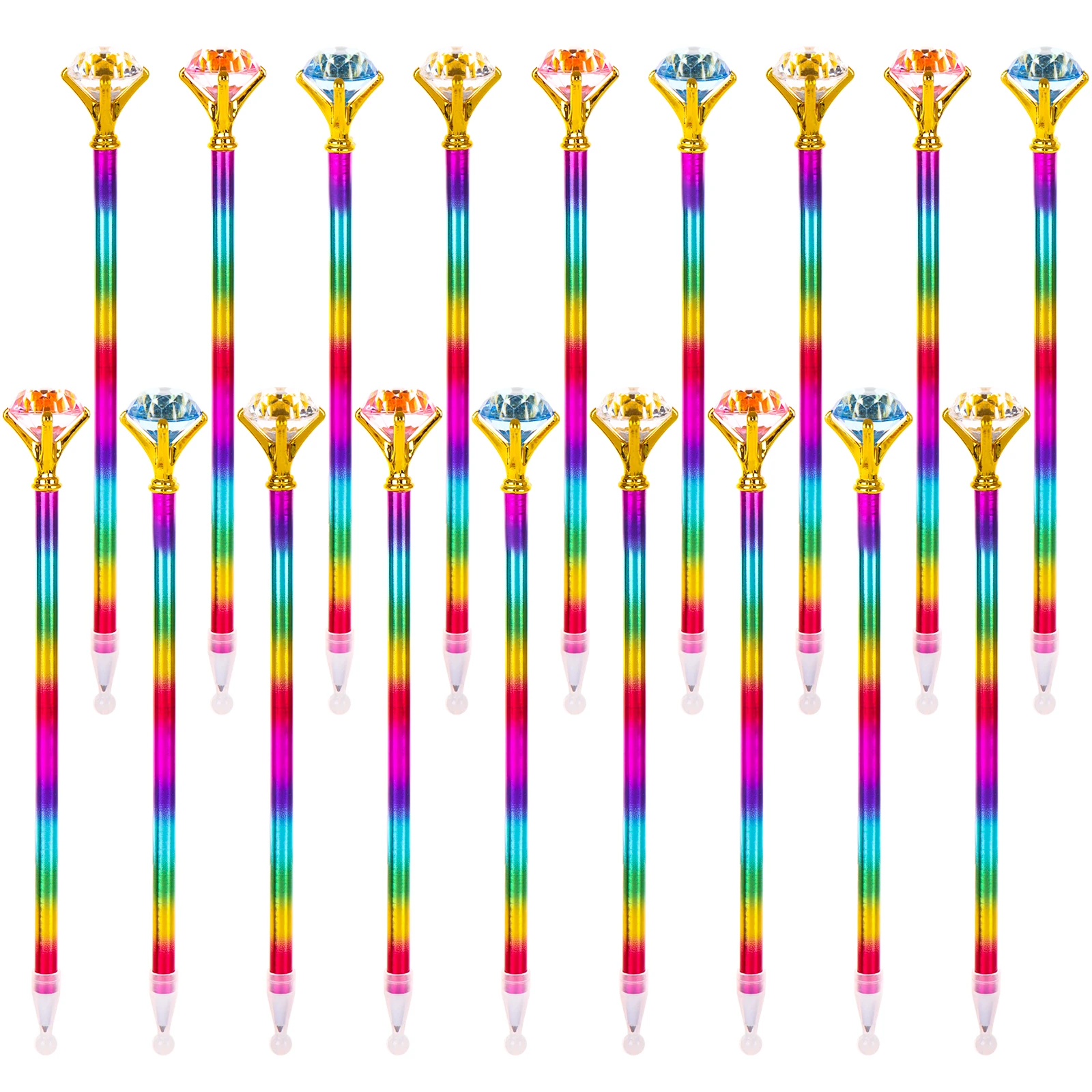 18PCS Fashion Personality Rainbow Diamond Ball Point Pens Large Crystal Diamond Ball Point Pens For Student
18PCS Fashion Personality Rainbow Diamond Ball Point Pens Large Crystal Diamond Ball Point Pens For Student