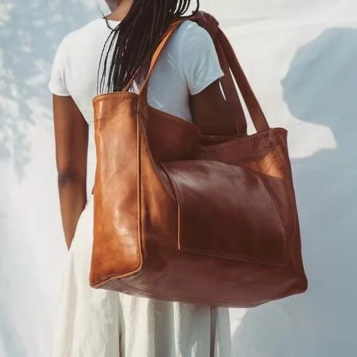 European Women's Large Bag Soft PU Shoulder Bag Retro Oil Wax Leather High Capacity Winter Travel New Tote Handbag
European Women's Large Bag Soft PU Shoulder Bag Retro Oil Wax Leather High Capacity Winter Travel New Tote Handbag