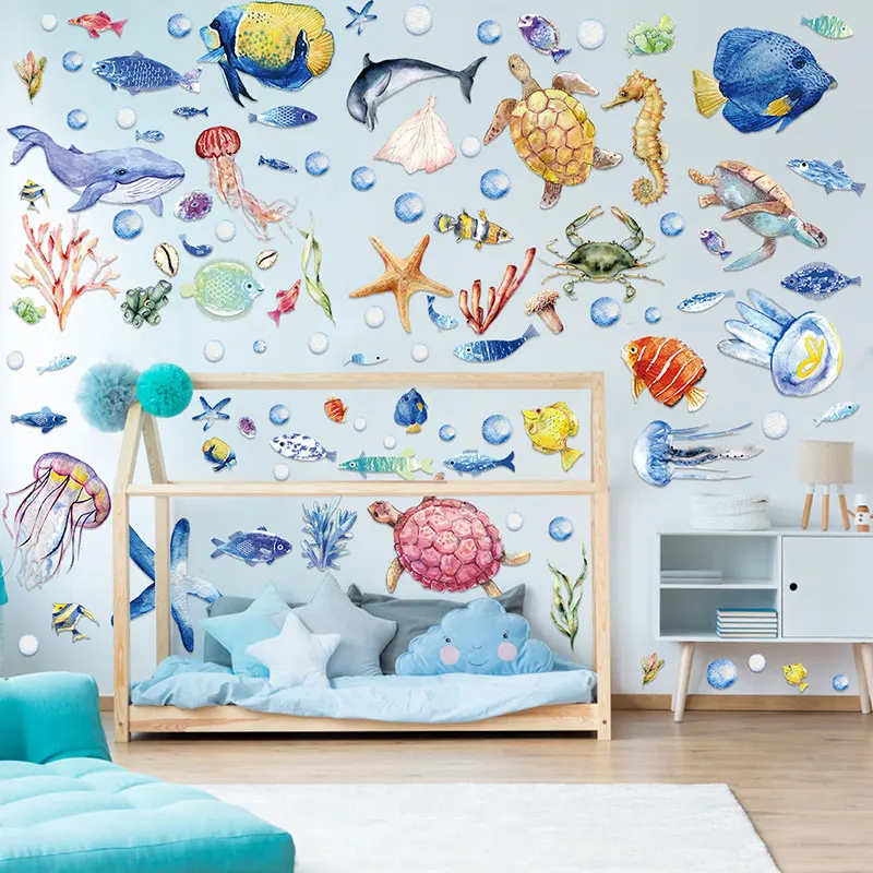 Cartoon Home Decoration Stickers Marine Life Wall Stickers Kids rooms Bathroom Wall Decor Shark Jellyfish Sea Animals Decals
Cartoon Home Decoration Stickers Marine Life Wall Stickers Kids rooms Bathroom Wall Decor Shark Jellyfish Sea Animals Decals