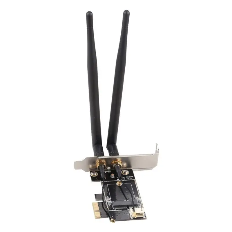 Bluetooth Wireless Card to pciE-1X to NGFF-Ekey PCIE Laptop Pc WIFI WLAN Card Adapter Dual Antenna Adapter Board
Bluetooth Wireless Card to pciE-1X to NGFF-Ekey PCIE Laptop Pc WIFI WLAN Card Adapter Dual Antenna Adapter Board
