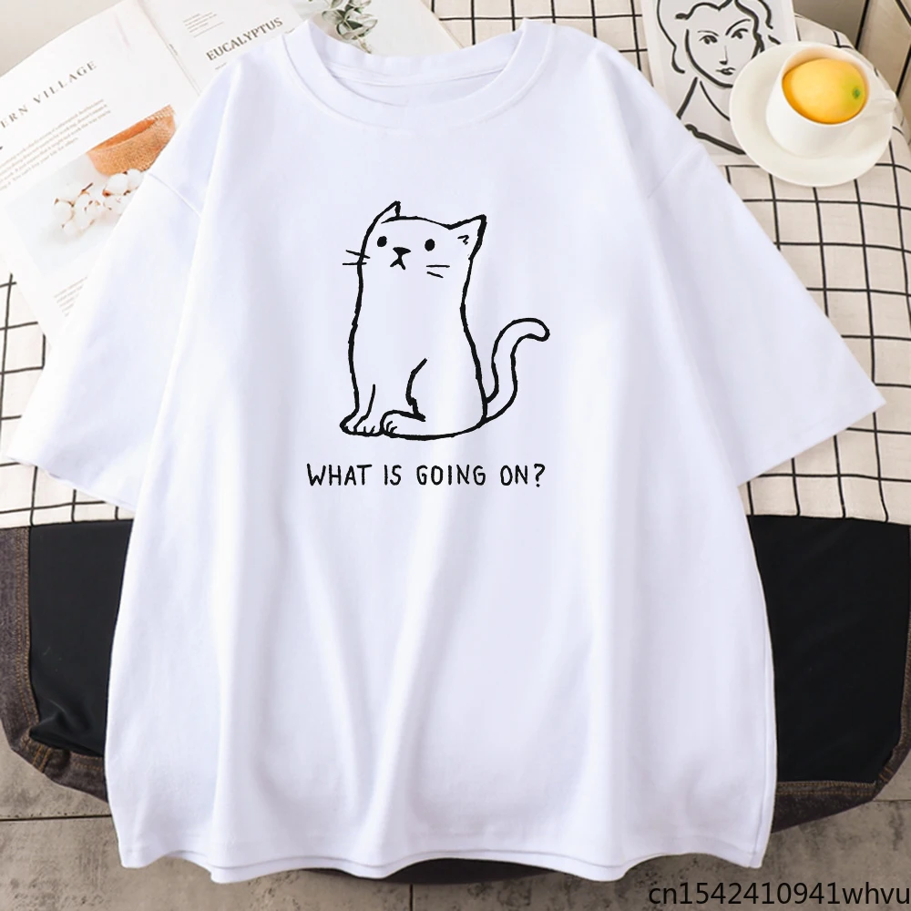 What Is Going on Cat Prints T-Shirts Woman Fashion Traveling Streetwear Loose Breathable Casual Summer Big-Size
What Is Going on Cat Prints T-Shirts Woman Fashion Traveling Streetwear Loose Breathable Casual Summer Big-Size