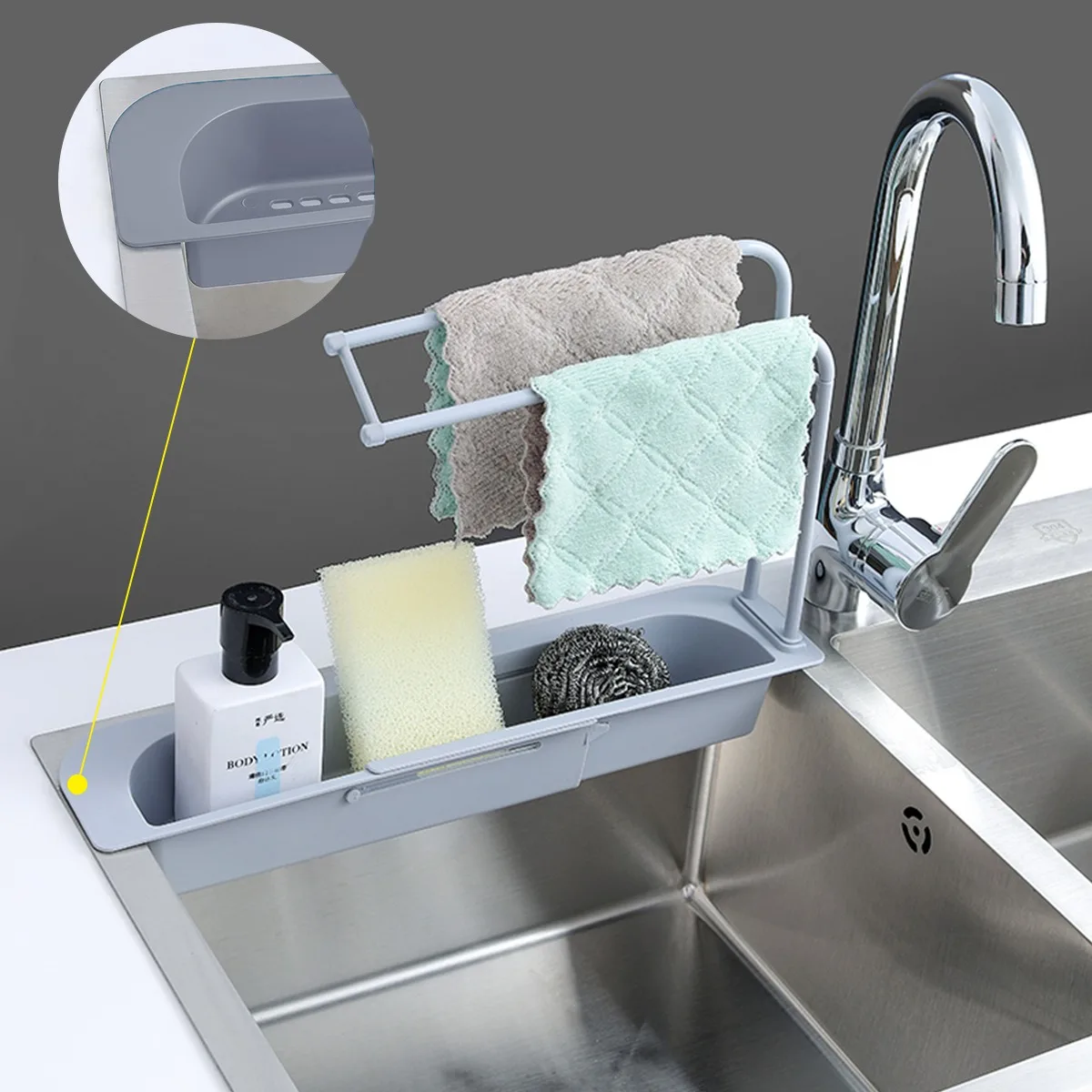 Telescopic Sink Shelf Kitchen Sinks Organizer Soap Sponge Holder Sink Drain Rack Storage Basket Kitchen Gadgets Accessories
Telescopic Sink Shelf Kitchen Sinks Organizer Soap Sponge Holder Sink Drain Rack Storage Basket Kitchen Gadgets Accessories