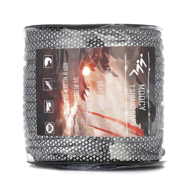 50m Reflective Paracord 4mm Paracord 7 Strand Core Outdoor Camping Rope Parachute Cord Lanyard Tent Multifunction Corda
50m Reflective Paracord 4mm Paracord 7 Strand Core Outdoor Camping Rope Parachute Cord Lanyard Tent Multifunction Corda