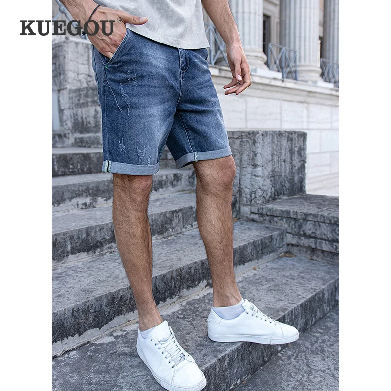 KUEGOU Cotton Stretch Denim Shorts Scratched Men Fashion Short Jeans Summer Moustache Effect High Quality Clothing Blue KK-3028
KUEGOU Cotton Stretch Denim Shorts Scratched Men Fashion Short Jeans Summer Moustache Effect High Quality Clothing Blue KK-3028