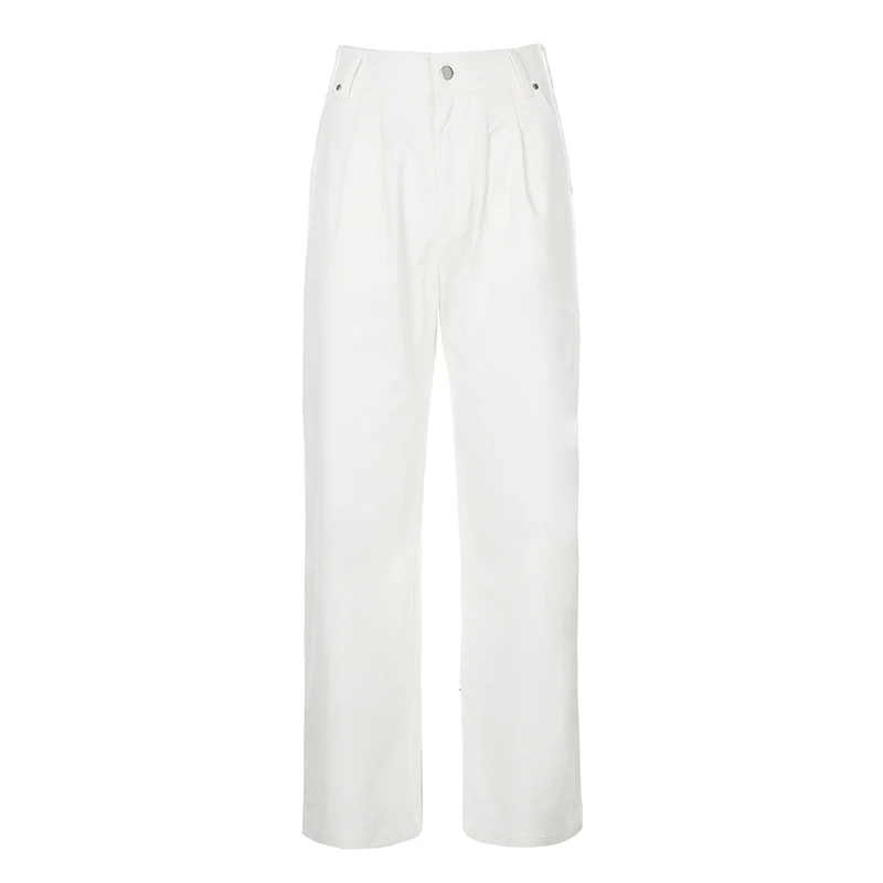 Zoulv Spring White Pure Wild High Waist Slim Loose Casual Straight Pants Button Jeans Retro Harajuku Basic Pants Street Clothes
Zoulv Spring White Pure Wild High Waist Slim Loose Casual Straight Pants Button Jeans Retro Harajuku Basic Pants Street Clothes