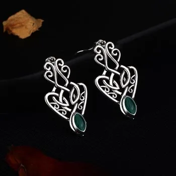 Plated s925 silver vintage Thai silver hollow through wreath earrings Banquet wedding earrings E561
Plated s925 silver vintage Thai silver hollow through wreath earrings Banquet wedding earrings E561