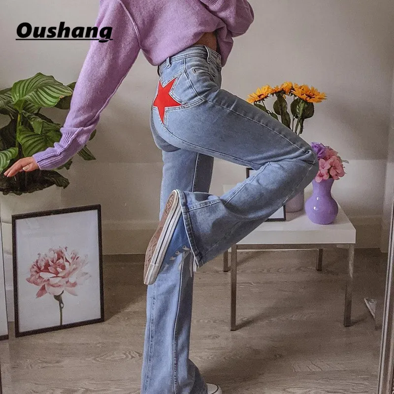 Y2K Flare Jeans Women Vintage Star Patchwork Bottoms High Waist Casual Denim Mom Jeans Streetwear Aesthetic Cute Trousers 2021
Y2K Flare Jeans Women Vintage Star Patchwork Bottoms High Waist Casual Denim Mom Jeans Streetwear Aesthetic Cute Trousers 2021