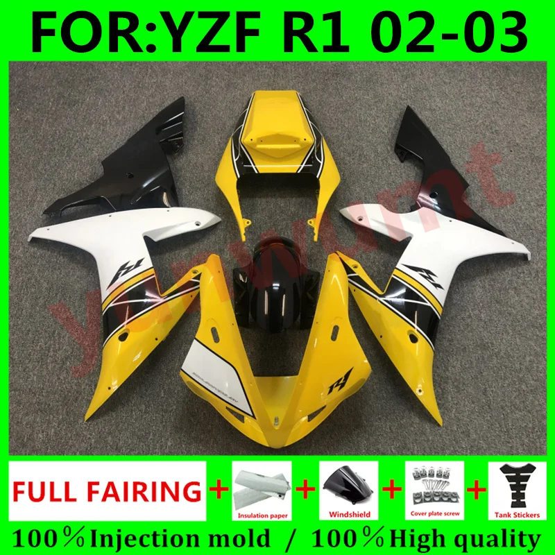 New Motorcycle Full injection mold fairings kits for YAMAHA YZF R1 2002 2003 R1 02 03 bodywork ABS fairing parts yellow white
New Motorcycle Full injection mold fairings kits for YAMAHA YZF R1 2002 2003 R1 02 03 bodywork ABS fairing parts yellow white