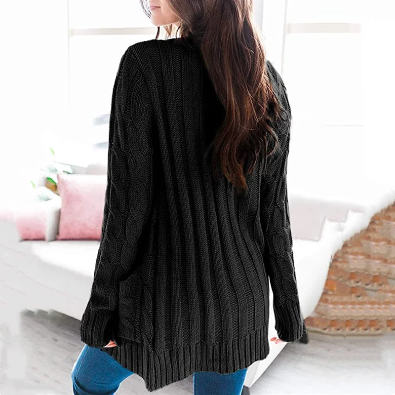 Women Casual Spring And Autumn Solid Color Cardigan Coat Twist Button Knitted Loose Tops 2020 Female White Lady Office Sweater
Women Casual Spring And Autumn Solid Color Cardigan Coat Twist Button Knitted Loose Tops 2020 Female White Lady Office Sweater