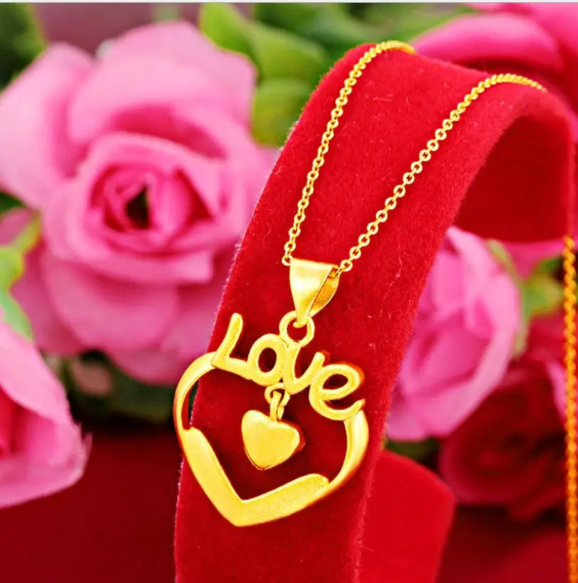 Hi classic women 24K yellow Gold plated love heart flower Pendant Necklace for female party Jewelry with box Chain Birthday Gift
Hi classic women 24K yellow Gold plated love heart flower Pendant Necklace for female party Jewelry with box Chain Birthday Gift